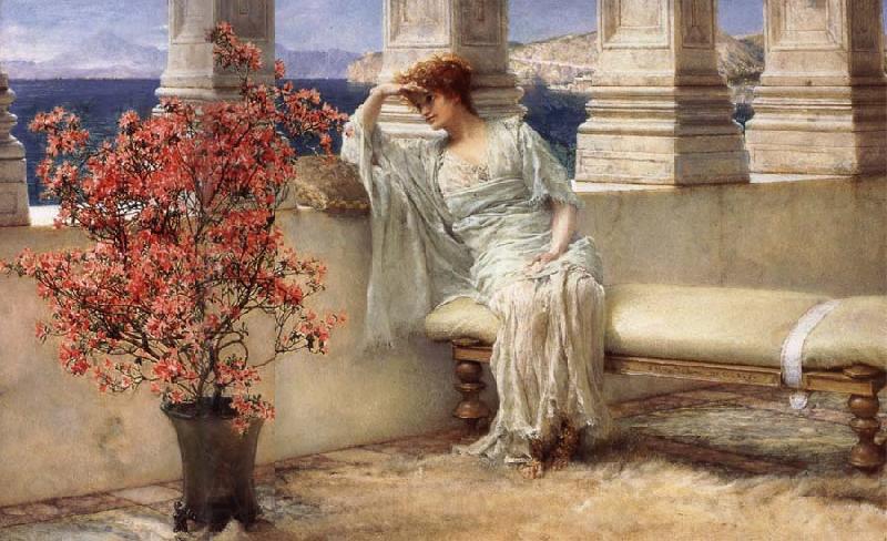 Sir Lawrence Alma-Tadema,OM.RA,RWS Her Eyes are with Her Thoughts and They are Far away Norge oil painting art